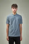 C.p. Company Stretch Piquet Two-button Logo Polo In Grey