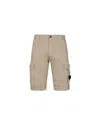 C.p. Company Twill Stretch Utility Shorts Cobblestone In Neutral