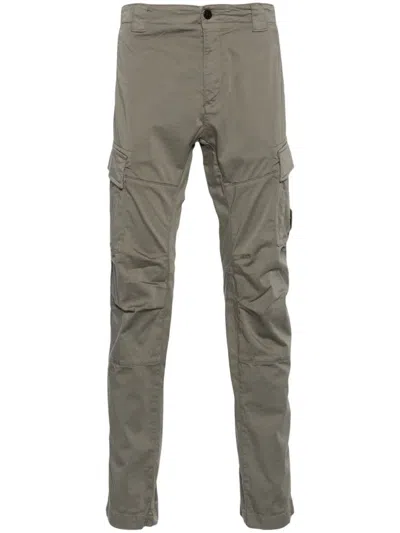 C.p. Company Lens-detail Cotton Cargo Trousers In Green