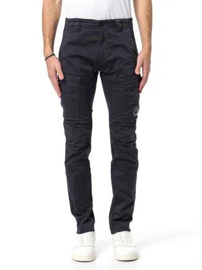 C.p. Company Stretch Sateen Loose Cargo Pants In Navy