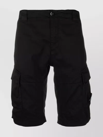 C.P. COMPANY STRETCH SATIN CARGO BERMUDA SHORTS