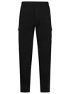 C.p. Company Stretch Satin Cargo Pants In Black