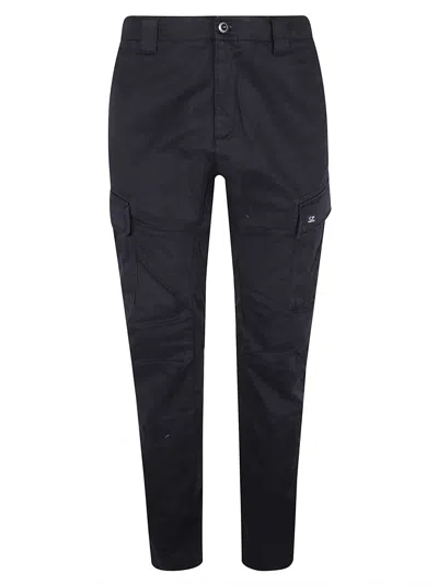 C.p. Company Stretch Satin Cargo Pants In Black