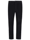 C.p. Company Black Linen And Cotton Blend Utility Trousers In Black