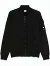 C.p. Company Structured Black Jacket With Ribbed Cuffs In Black