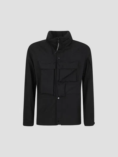 C.p. Company Stylish Hooded Jacket For Spring/summer Season In Black