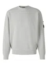 C.p. Company Long-sleeve Crewneck Shirt With Zippered Pocket Detail In Grey