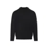 C.p. Company Ribbed Pullover With Sleeve Pocket And Cuffs In Black