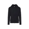 C.p. Company Signature Lens Ribbed Knit Cardigan With Hood In Blue