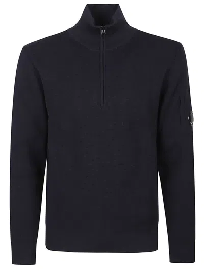 C.p. Company Men Merino Wool Half-zip Sweater In Black