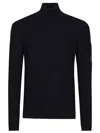 C.p. Company Re-wool Turtle Neck Sweater In Blue