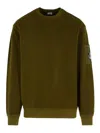 C.p. Company Military Cotton Sweater Featuring Arm Pocket In Brown