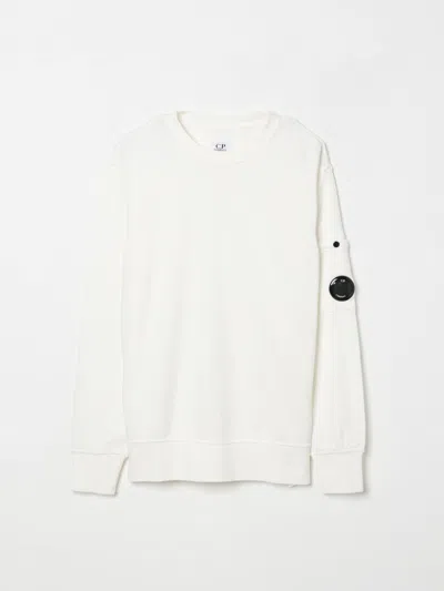 C.p. Company Kids White Basic Sweatshirt