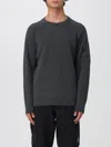 C.p. Company Relaxed Fit Dark Grey Wool Blend Sweater With Patch Pocket In Gray