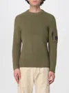 C.p. Company Chunky Ribbed Knit Sweater With Distinctive Patch Pocket In Green