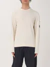 C.p. Company Signature Lens Crewneck Sweatshirt In White