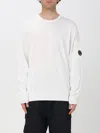 C.p. Company Logo Crew Neck Sweatshirt With Sleeve Zip Pocket In ホワイト