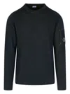 C.p. Company Green Wool Blend Sweater In Black