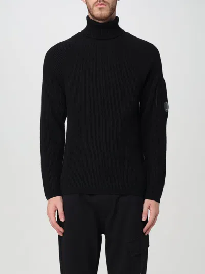 C.p. Company Wool Blend Turtleneck Sweater In Black