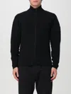 C.p. Company Long-sleeved Knitted Cardigan In Schwarz
