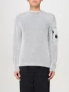 C.p. Company C. P. Company Man Sweater Light Grey Size 44 Cotton, Polyamide In Schwarz