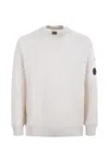 C.p. Company Logo-patch Round Neck Jumper In White
