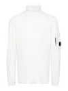 C.p. Company Turtleneck Knit Sweater Arm Pocket In White
