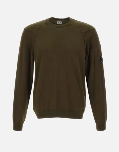 C.p. Company Sea Island Crewneck Knit In Green
