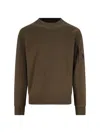 C.p. Company Diagonal Raised Fleece Crew Neck Sweatshirt In Brown