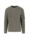 C.p. Company Crewneck Sweater With Arm Pocket And Ribbed Texture