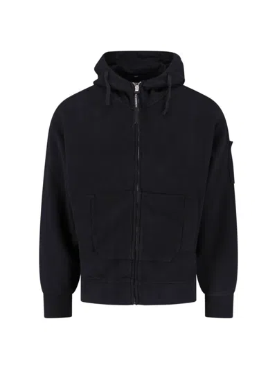 C.p. Company Hooded Sweatshirt Arm Pocket In Black