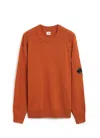 C.p. Company Lens Cotton Sweatshirt In Arancione