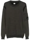 C.p. Company Lens-detail Crew-neck Sweater In Beige