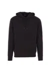 C.p. Company Classic Black Hoodie With Kangaroo Pocket And Signature Detail In Black