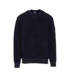 C.p. Company Crewneck Sweatshirt Featuring Arm Pocket In Blue