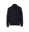 C.p. Company C.p.company Half Zip Sweater With Lens Detail In Black