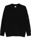 C.p. Company C.p.company Logo Cotton Crewneck Sweatshirt In Black