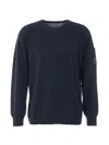 C.p. Company C.p.company Sea Island Cotton Crew-neck Jumper In Blue