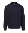 C.p. Company Diagonal Raised Fleece Crew Neck Sweatshirt In Blue