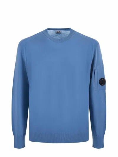 C.p. Company Lens Detail Knitwear In Blue