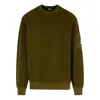 C.p. Company Lens-pocket Crew-neck Sweatshirt In Green