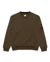C.p. Company Long-sleeve Sweatshirt With Zippered Pocket And Ribbed Details In Green