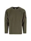 C.p. Company Cappero Crewneck Sweatshirt With Iconic Lens Detail In Green