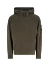 C.p. Company Hooded Long Sleeve Sweatshirt With Arm Pocket In Brown