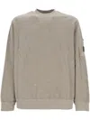C.p. Company Quilted-panel Jersey-fleece Sweatshirt In Vintage Khaki