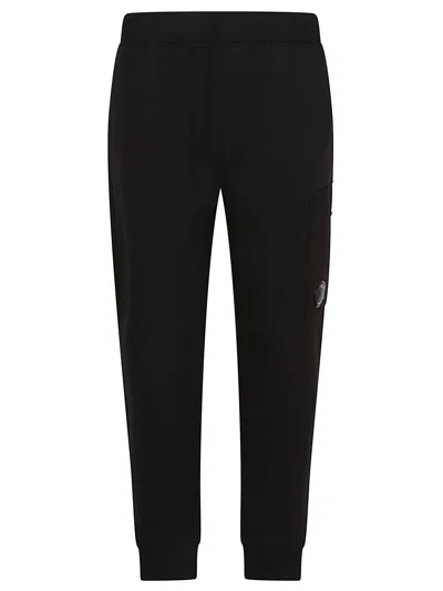 C.p. Company Sweatpants Cargo Pant In Diagonal Raised Fleece In Black