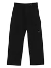 C.p. Company Black Linen And Cotton Blend Utility Trousers In Black