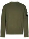 C.p. Company Green Crewneck Sweatshirt With Lens Motif On The Sleeve