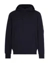 C.p. Company Classic Black Hoodie With Kangaroo Pocket And Signature Detail In Black