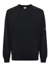 C.p. Company Men Cotton Crewneck Sweatshirt In Black